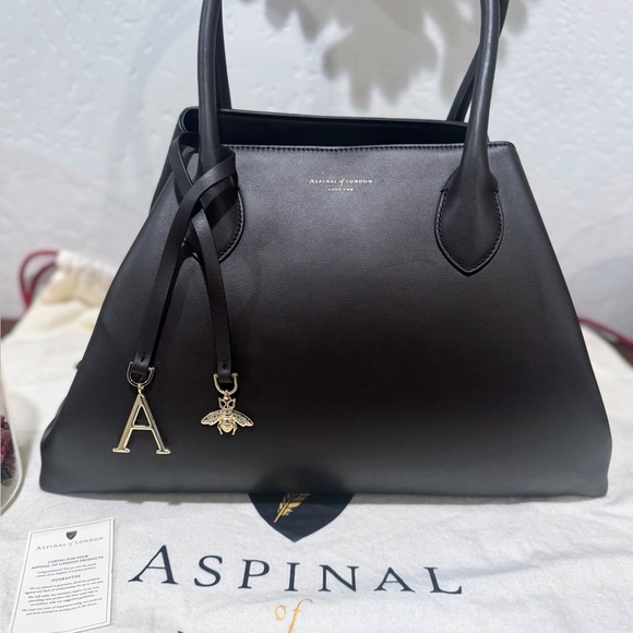 Aspinal of London Elegant Black Satchel - Picture 1 of 11